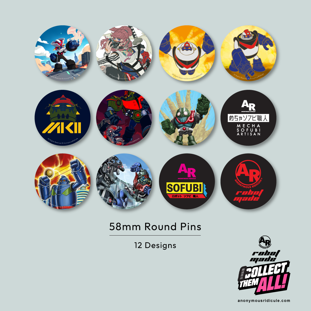 Round Pins (58mm) - Set of 12